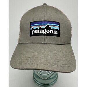 Patagonia Hat Mesh Back Net Plus SnapBack Trucker Green Tan Cap Hat Logo